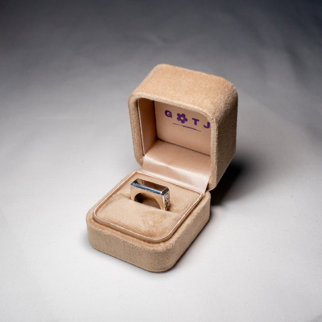 Flat Top Organic Signet Ring