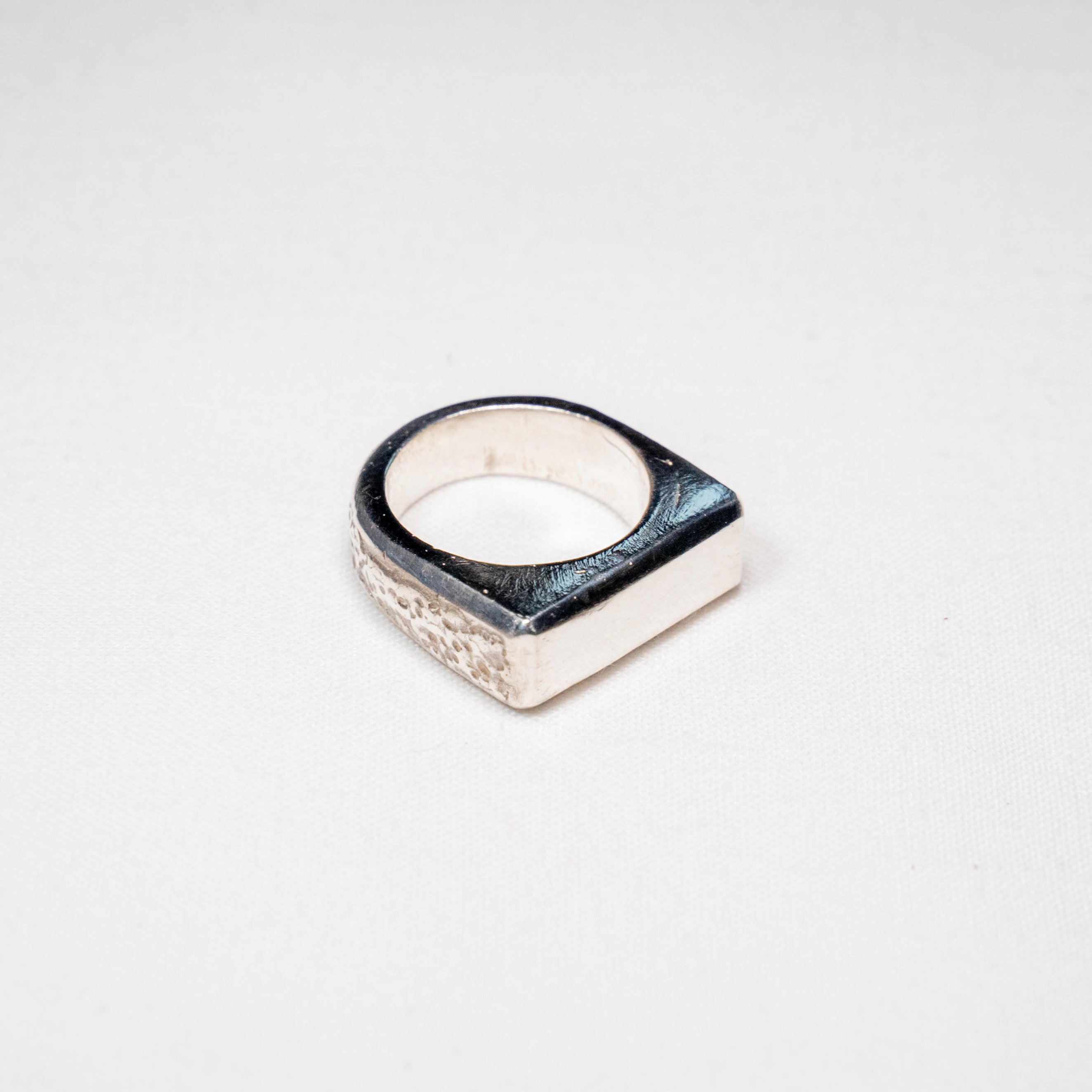 Flat Top Organic Signet Ring