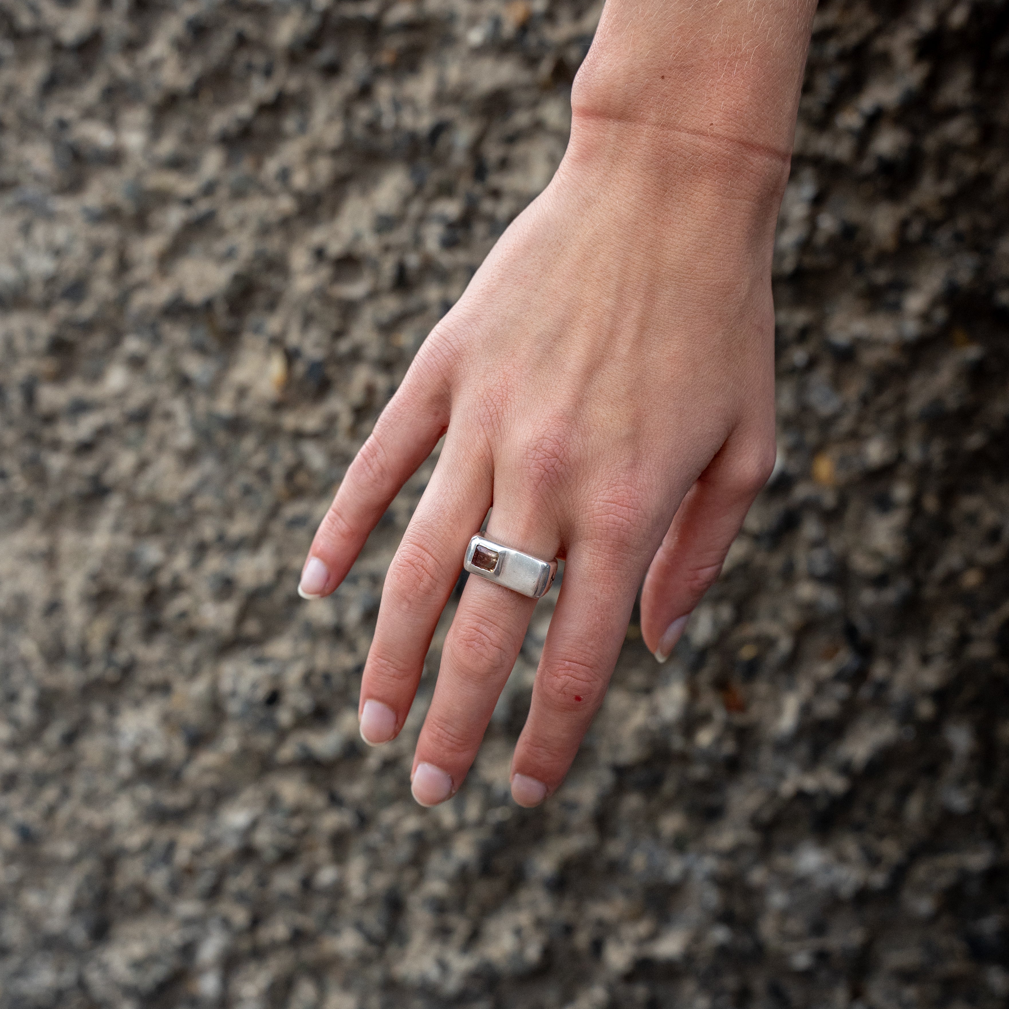 Bi-Colour Tormaline Signet Ring