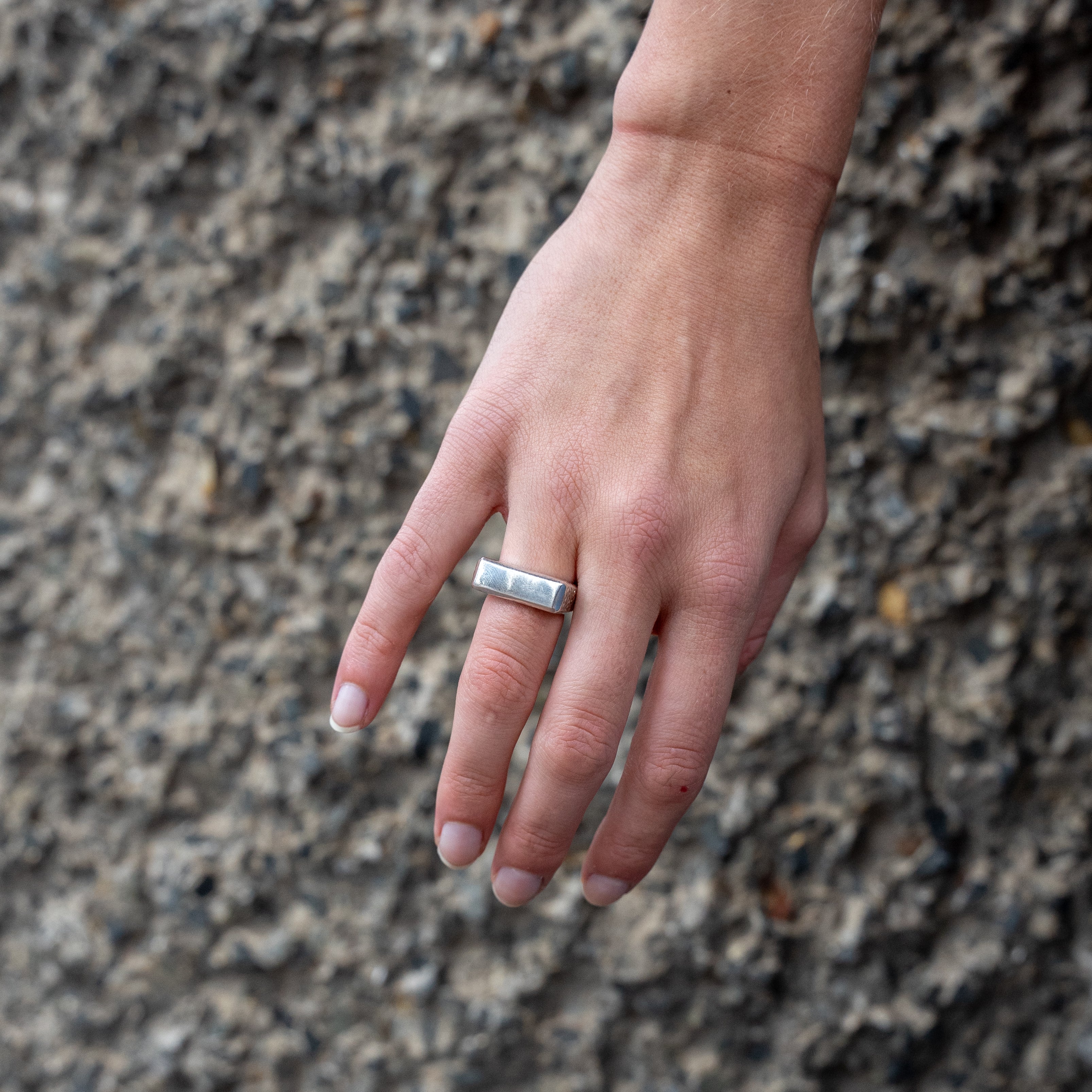Flat Top Organic Signet Ring